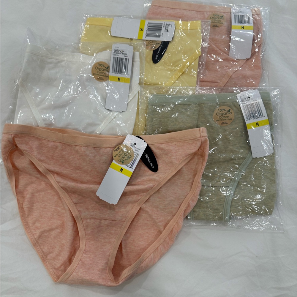 5 pairs new Felina cotton underwear bikini size M